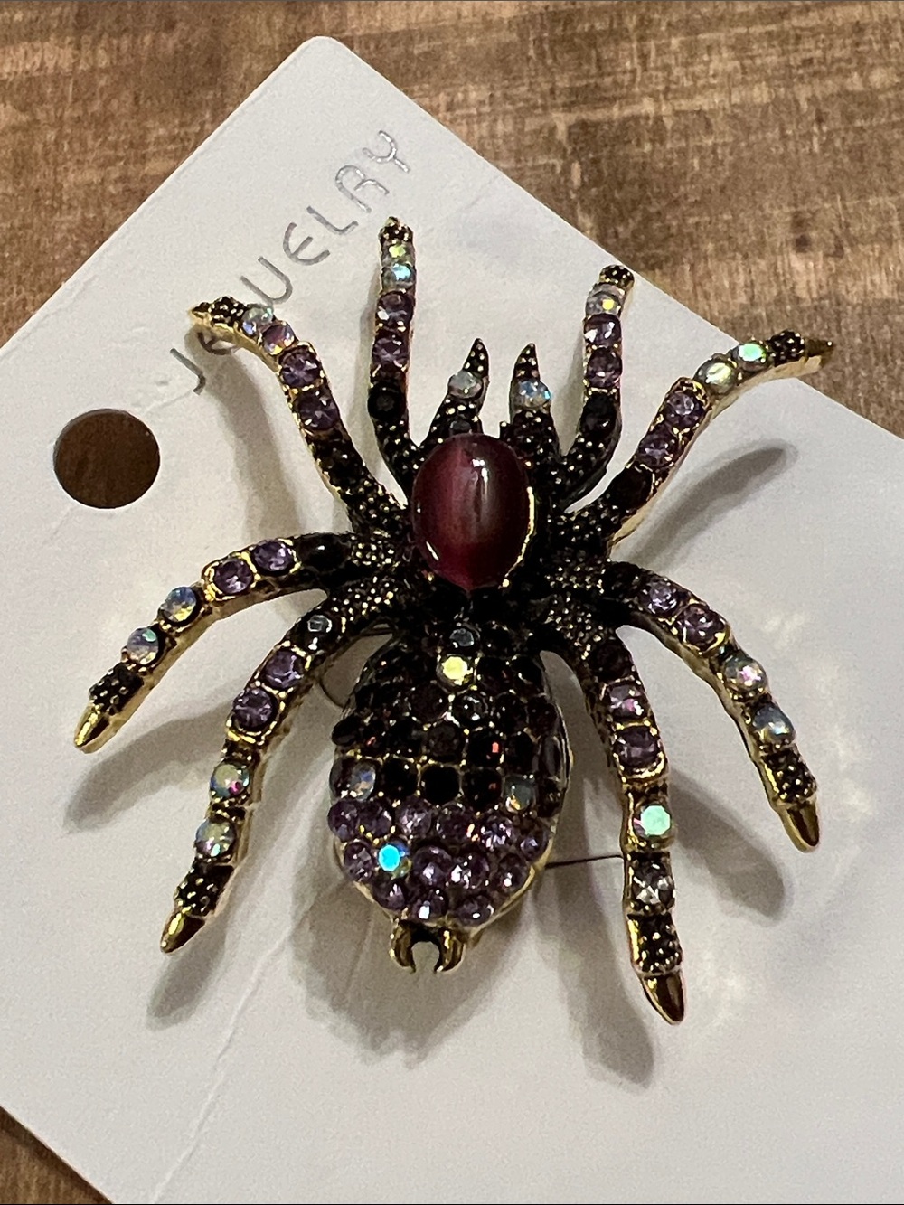 3/$18 Purple Crystal Spider Brooch - Women Jewelry Lot 6061